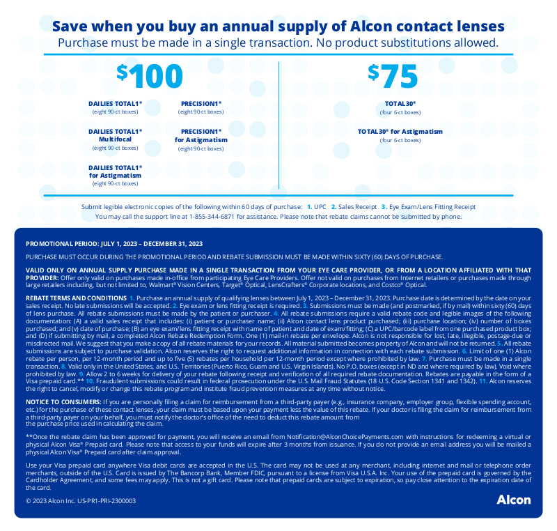 Alcon Repurchase Rebate image A