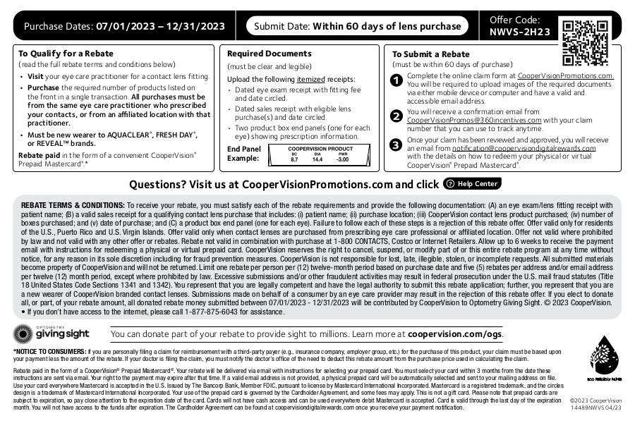 CooperVision New Wearer Rebate image B